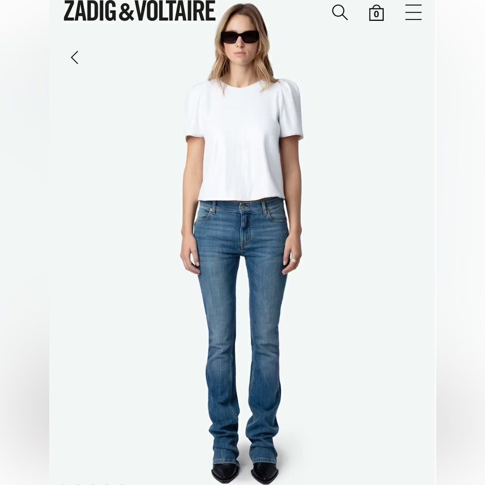 $358 Zadig & Voltaire Tchao Sequin Top in White NWT